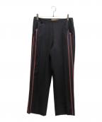 Room no.8ルームエイト）の古着「WOOL POPLIN S-LINE WIDE PANTS / R8P-10-12948」｜ブラック