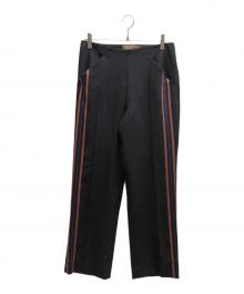 Room no.8（ルームエイト）の古着「WOOL POPLIN S-LINE WIDE PANTS / R8P-10-12948」｜ブラック