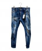 DSQUARED2ディースクエアード）の古着「Heritage Rammendo Wash Tidy Biker Jeans」｜インディゴ