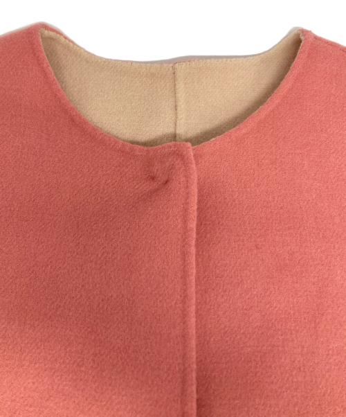 Max Mara WEEK END LINE（マックスマーラ ウイークエンドライン）Max Mara WEEK END LINE (マックスマーラ ウイークエンドライン) ノーカラーリバーシブルコート ピンク×ベージュ サイズ:36の古着・服飾アイテム