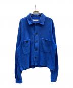 Diaspora Skateboardsディアスポラスケートボードズ）の古着「Cotton Knit Polo Collar Cardigan/24AW-DSP-KN01」｜ブルー
