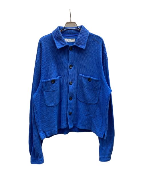 Diaspora Skateboards（ディアスポラスケートボードズ）Diaspora skateboards (ディアスポラスケートボードズ) Cotton Knit Polo Collar Cardigan/24AW-DSP-KN01 ブルー サイズ:Mの古着・服飾アイテム