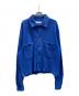 Diaspora skateboards（ディアスポラスケートボードズ）の古着「Cotton Knit Polo Collar Cardigan/24AW-DSP-KN01」｜ブルー