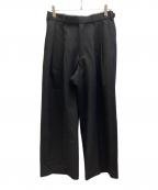 MARKAマーカ）の古着「TWO TUCK BAGGY TROUSERS -2/60 WASHER WOOL GABARDINE-」｜ブラック