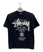 stussyステューシー）の古着「ワールドツアーTシャツ」｜ブラック