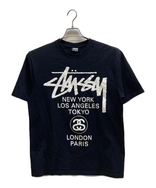 stussy（ステューシー）stussy (ステューシー) ワールドツアーTシャツ ブラック サイズ:Mの古着・服飾アイテム