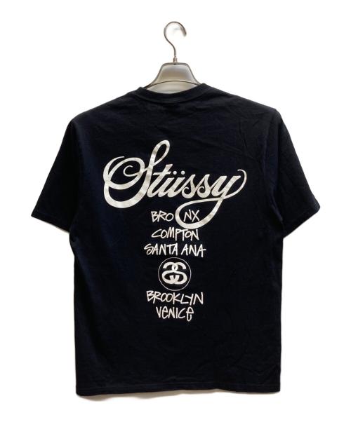 stussy（ステューシー）stussy (ステューシー) ワールドツアーTシャツ ブラック サイズ:Mの古着・服飾アイテム