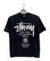 stussy（ステューシー）の古着「ワールドツアーTシャツ」｜ブラック