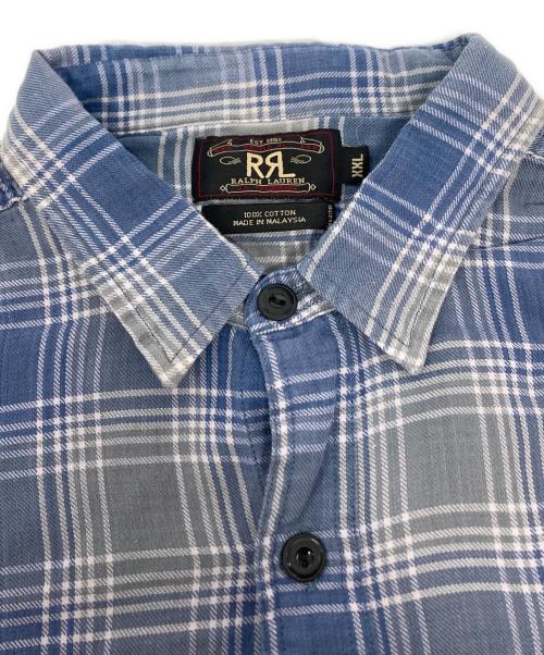 RRL（ダブルアールエル）RRL (ダブルアールエル) 90s半袖チェックシャツ グレー×ブルー サイズ:XXLの古着・服飾アイテム