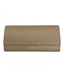 CELINE（セリーヌ）の古着「ラージフラップウォレット」｜ベージュ