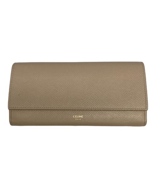 CELINE（セリーヌ）CELINE (セリーヌ) ラージフラップウォレット ベージュの古着・服飾アイテム