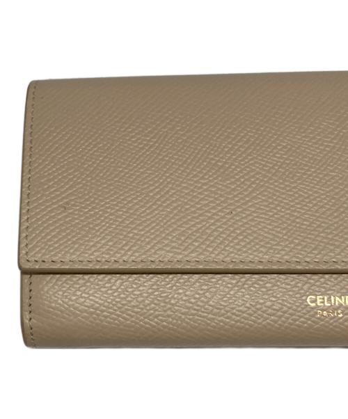 CELINE（セリーヌ）CELINE (セリーヌ) ラージフラップウォレット ベージュの古着・服飾アイテム
