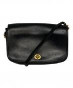 COACHコーチ）の古着「レザーショルダーバッグ」｜ブラック