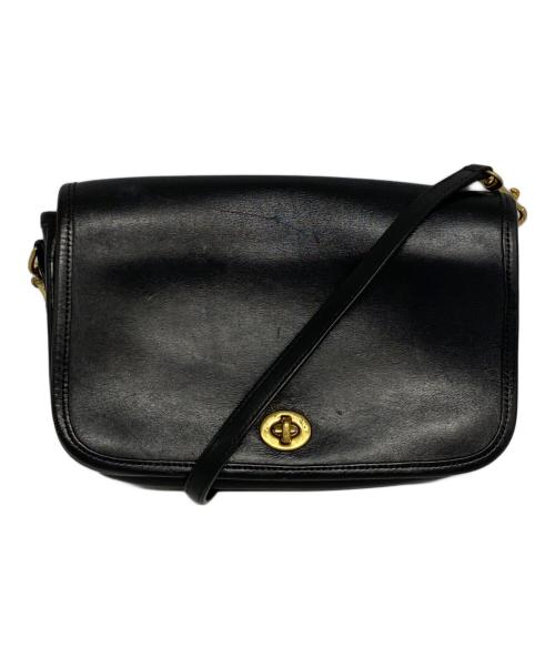 COACH（コーチ）COACH (コーチ) レザーショルダーバッグ ブラックの古着・服飾アイテム