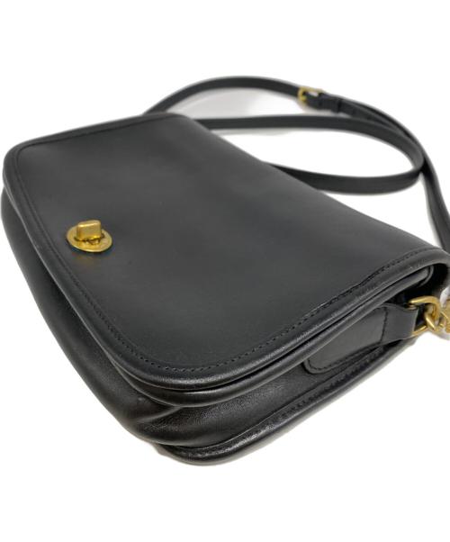 COACH（コーチ）COACH (コーチ) レザーショルダーバッグ ブラックの古着・服飾アイテム
