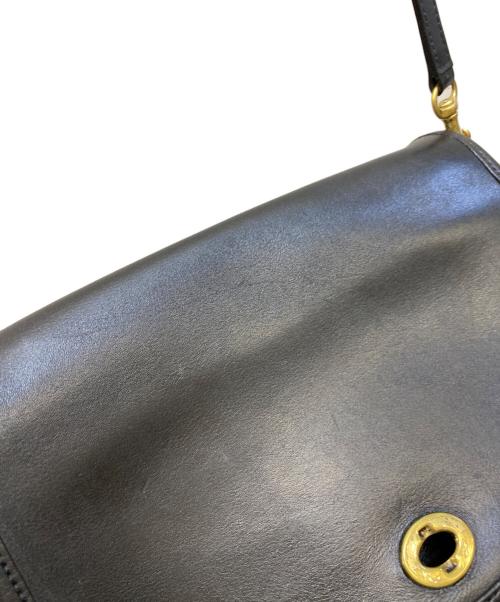 COACH（コーチ）COACH (コーチ) レザーショルダーバッグ ブラックの古着・服飾アイテム