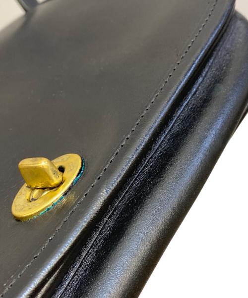 COACH（コーチ）COACH (コーチ) レザーショルダーバッグ ブラックの古着・服飾アイテム