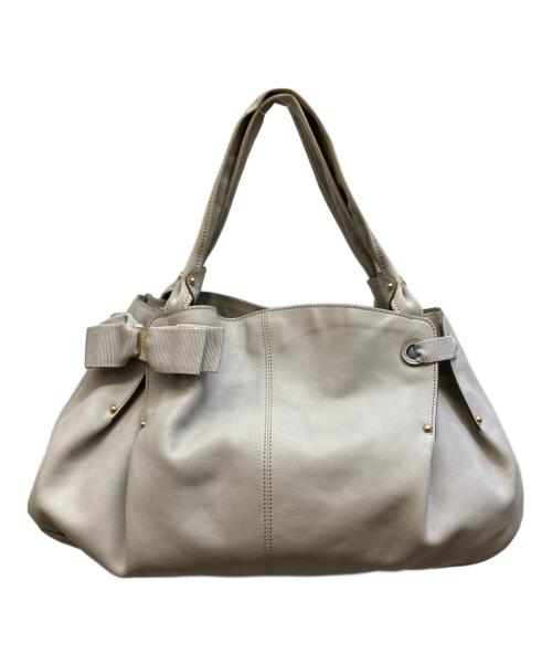 Salvatore Ferragamo（サルヴァトーレ フェラガモ）Salvatore Ferragamo (サルヴァトーレ フェラガモ) ヴァラリボンハンドバッグ グレーの古着・服飾アイテム