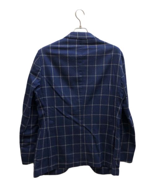 BORRELLI（ボレッリ）BORRELLI (ボレッリ) チェックテーラードジャケット ブルー サイズ:48の古着・服飾アイテム
