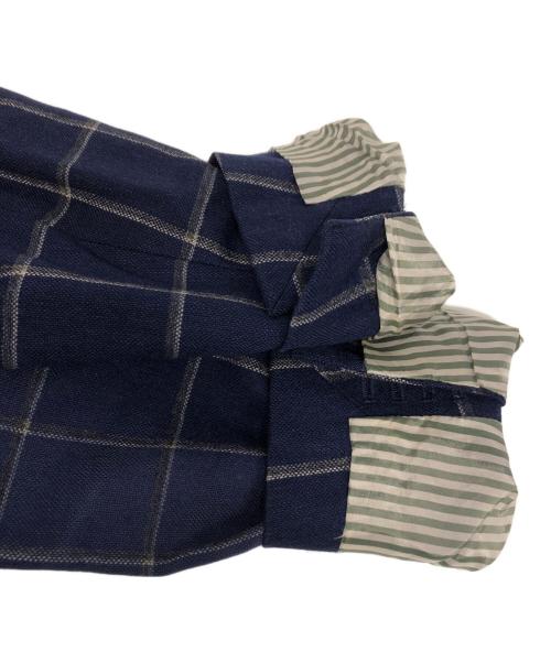 BORRELLI（ボレッリ）BORRELLI (ボレッリ) チェックテーラードジャケット ブルー サイズ:48の古着・服飾アイテム