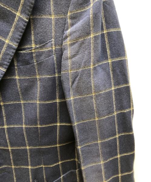 BORRELLI（ボレッリ）BORRELLI (ボレッリ) チェックテーラードジャケット ブルー サイズ:48の古着・服飾アイテム