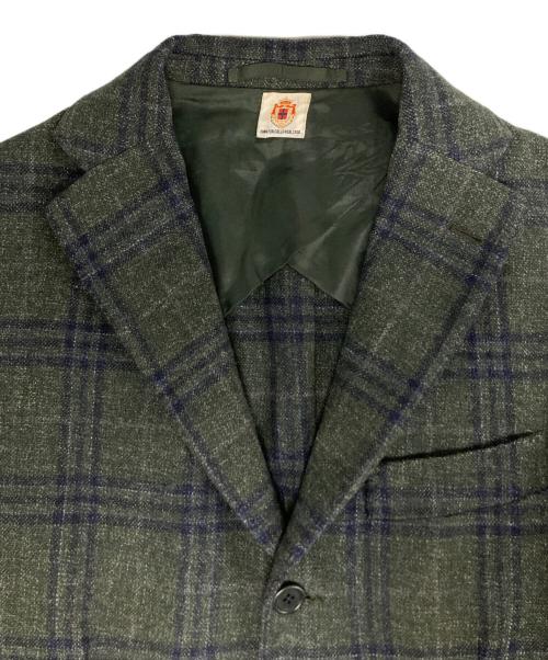 BORRELLI（ボレッリ）BORRELLI (ボレッリ) ウールチェックテーラードジャケット グリーン サイズ:48の古着・服飾アイテム