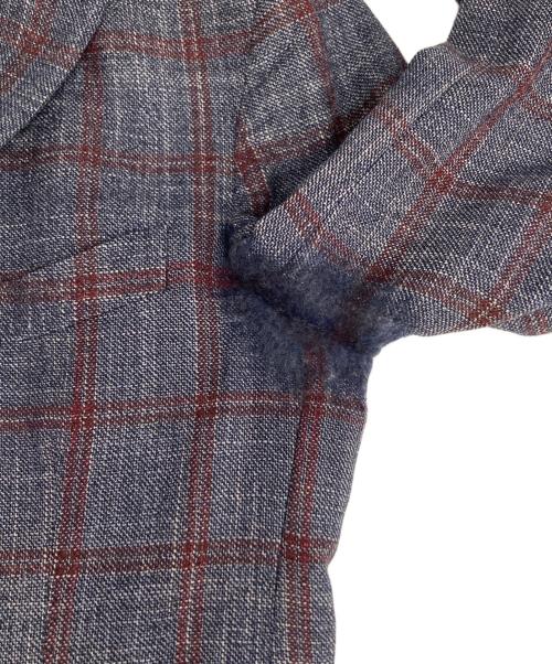 BORRELLI（ボレッリ）BORRELLI (ボレッリ) ウールチェックテーラードジャケット ブルー サイズ:48の古着・服飾アイテム
