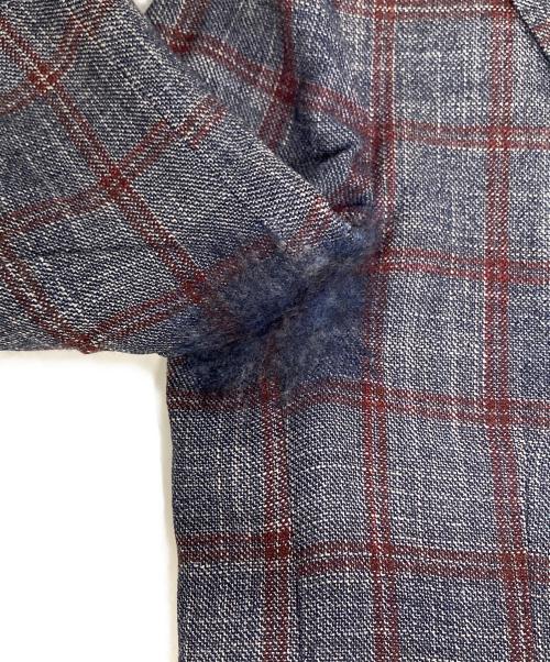 BORRELLI（ボレッリ）BORRELLI (ボレッリ) ウールチェックテーラードジャケット ブルー サイズ:48の古着・服飾アイテム