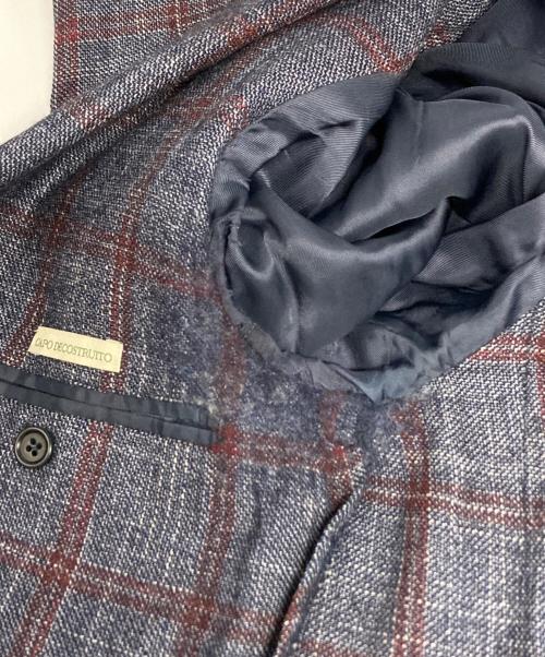 BORRELLI（ボレッリ）BORRELLI (ボレッリ) ウールチェックテーラードジャケット ブルー サイズ:48の古着・服飾アイテム