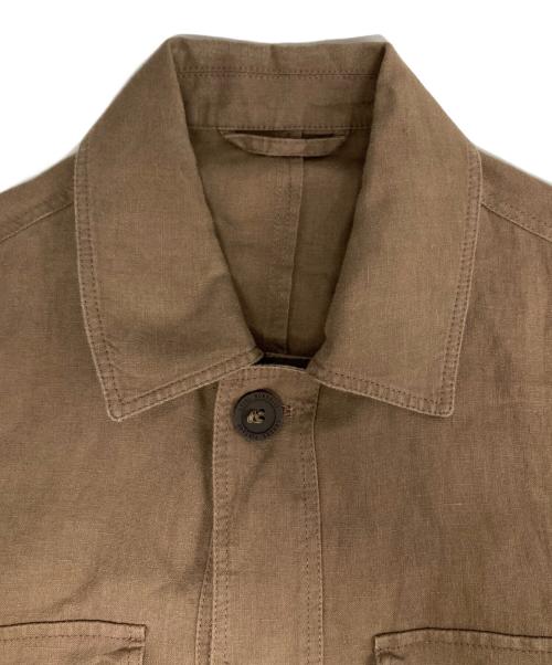 LUIGI BORRELLI（ルイジボレッリ）LUIGI BORRELLI (ルイジボレッリ) リネンジャケット ブラウン サイズ:48の古着・服飾アイテム