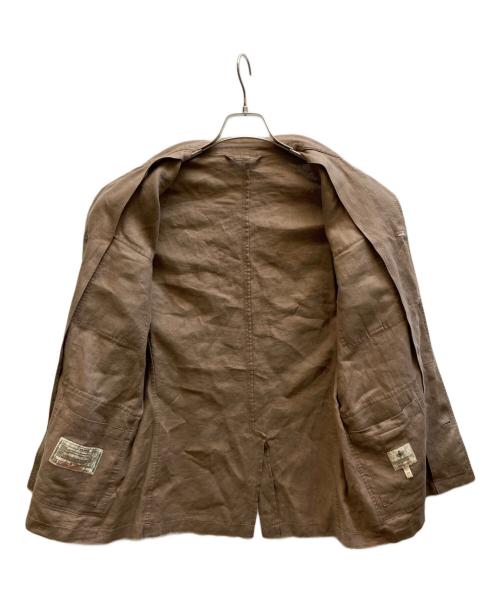 LUIGI BORRELLI（ルイジボレッリ）LUIGI BORRELLI (ルイジボレッリ) リネンジャケット ブラウン サイズ:48の古着・服飾アイテム