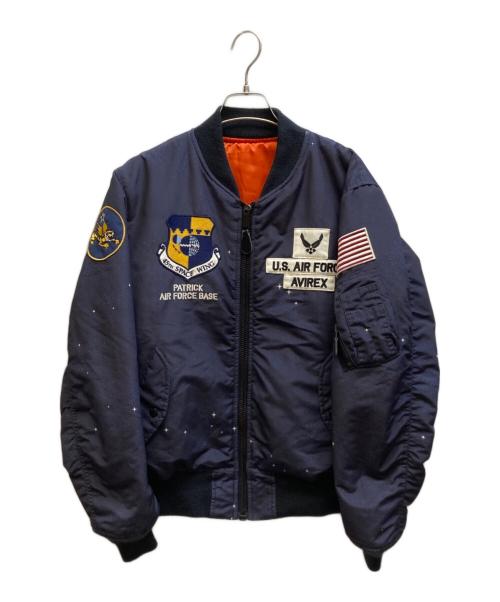 AVIREX（アヴィレックス）AVIREX (アヴィレックス) SPACE COMMAND MA-1ジャケット ネイビー サイズ:Lの古着・服飾アイテム