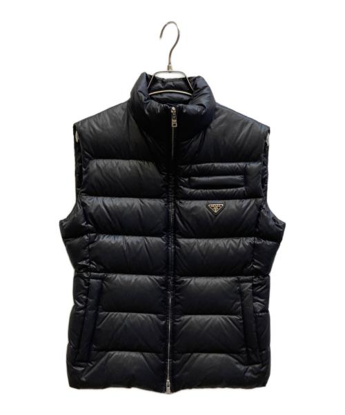 PRADA（プラダ）PRADA (プラダ) トライアングルロゴダウンベスト ブラック サイズ:42の古着・服飾アイテム