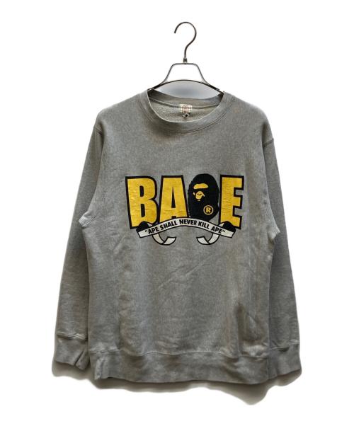 A BATHING APE（ア ベイシング エイプ）A BATHING APE (ア ベイシング エイプ) 90‘sプリントスウェット グレー サイズ:Mの古着・服飾アイテム