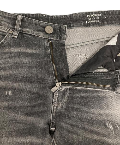 PT TORINO（ピーティートリノ）PT TORINO (ピーティートリノ) ダメージデニムパンツ ブラック サイズ:32の古着・服飾アイテム