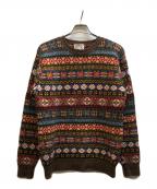 JAMIESONSジャミーソンズ）の古着「総柄ニット」｜ブラウン