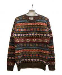 JAMIESONS（ジャミーソンズ）の古着「総柄ニット」｜ブラウン