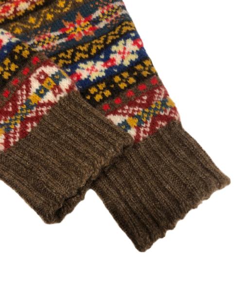 JAMIESONS（ジャミーソンズ）JAMIESONS (ジャミーソンズ) 総柄ニット ブラウン サイズ:記載なしの古着・服飾アイテム