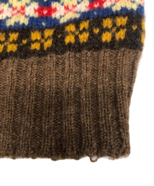 JAMIESONS（ジャミーソンズ）JAMIESONS (ジャミーソンズ) 総柄ニット ブラウン サイズ:記載なしの古着・服飾アイテム