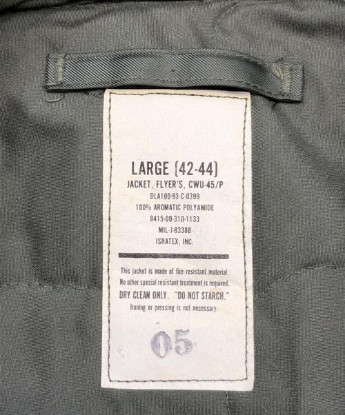 US ARMY（ユーエスアーミー）US ARMY (ユーエスアーミー) CWU-45/Pフライトジャケット オリーブ サイズ:LARGE{42-44}の古着・服飾アイテム