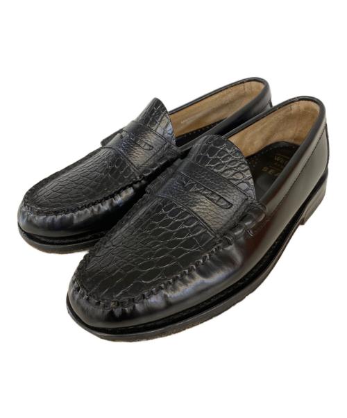 G.H.BASS&CO.（ジー・エイチ・バス・コー）G.H.BASS&CO. (ジー・エイチ・バス・コー) BEAMS (ビームス) 別注 型押しコインローファー ブラック サイズ:US 8の古着・服飾アイテム