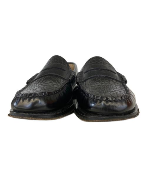 G.H.BASS&CO.（ジー・エイチ・バス・コー）G.H.BASS&CO. (ジー・エイチ・バス・コー) BEAMS (ビームス) 別注 型押しコインローファー ブラック サイズ:US 8の古着・服飾アイテム