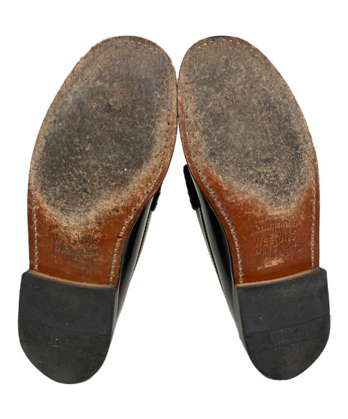 G.H.BASS&CO.（ジー・エイチ・バス・コー）G.H.BASS&CO. (ジー・エイチ・バス・コー) BEAMS (ビームス) 別注 型押しコインローファー ブラック サイズ:US 8の古着・服飾アイテム