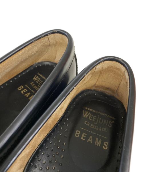 G.H.BASS&CO.（ジー・エイチ・バス・コー）G.H.BASS&CO. (ジー・エイチ・バス・コー) BEAMS (ビームス) 別注 型押しコインローファー ブラック サイズ:US 8の古着・服飾アイテム