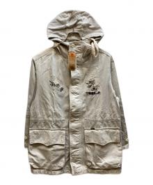 TOBILA（トビラ）の古着「ムラ糸 ツイル 硫化染 ミリタリージャケット」｜アイボリー