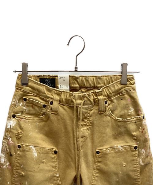 BIG JOHN（ビッグジョン）BIG JOHN (ビッグジョン) SURT (サート) ダブルニーペイント加工イージーデニムパンツ / MXSR15M-40 ブラウン サイズ:XS 未使用品の古着・服飾アイテム