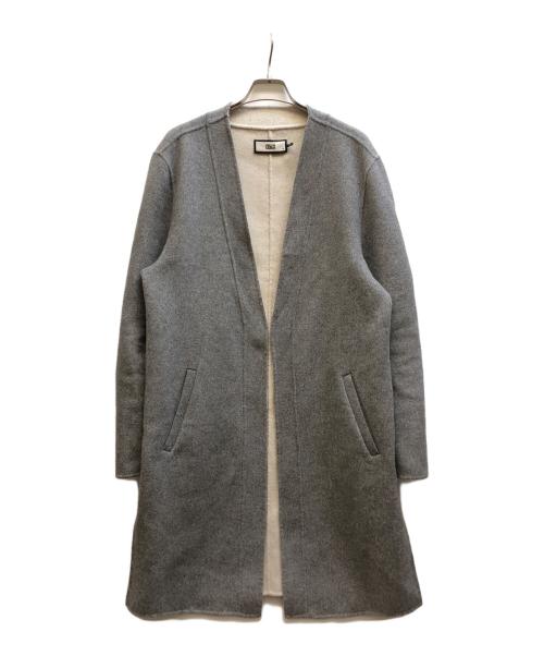 KITH（キス）KITH (キス) ノーカラー ウール ロングコート グレー サイズ:Mの古着・服飾アイテム