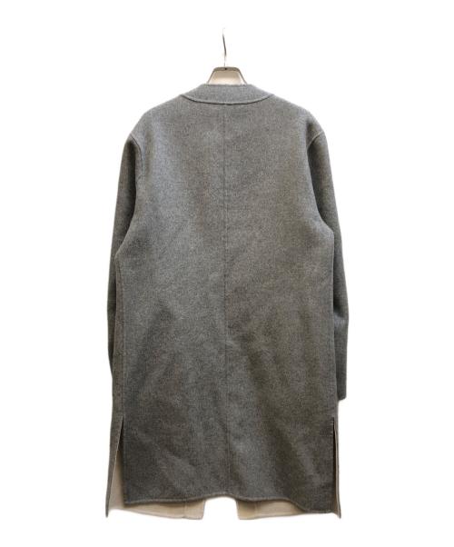 KITH（キス）KITH (キス) ノーカラー ウール ロングコート グレー サイズ:Mの古着・服飾アイテム