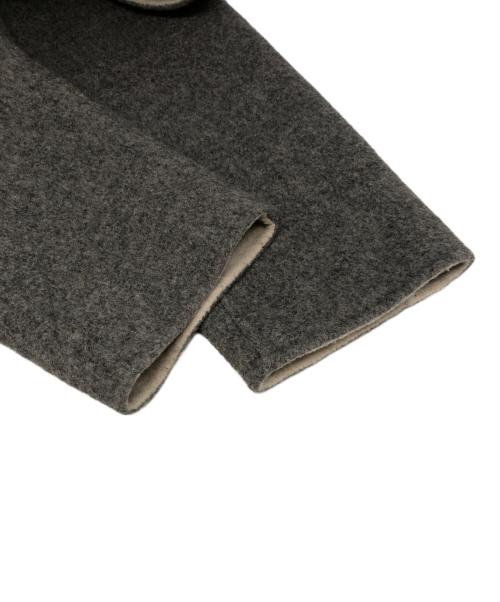 KITH（キス）KITH (キス) ノーカラー ウール ロングコート グレー サイズ:Mの古着・服飾アイテム