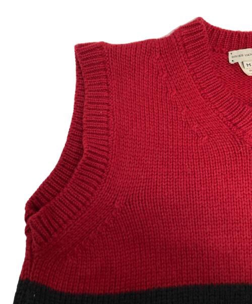 DRIES VAN NOTEN（ドリスヴァンノッテン）DRIES VAN NOTEN (ドリスヴァンノッテン) ニットベスト レッド サイズ:Mの古着・服飾アイテム